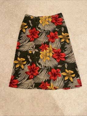 Hawaiian Floral A-Line Skirt